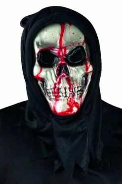 MASQUE SQUELETTE + SANG (avec Pompe De Faux Sang)