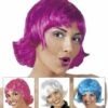 PERRUQUE FLIPPER (Assortiment 4 Coloris) Blanc, Violet, Rose, Bleu -FêteMagique Soldes N6173 nc N6173 x