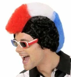PERRUQUE SUPPORTER (Supporter France BBR) Perruque Punk Avec Boite