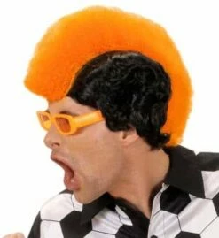 PERRUQUE SUPPORTER (Perruque Couleur Orange) Perruque Punk Avec Boite