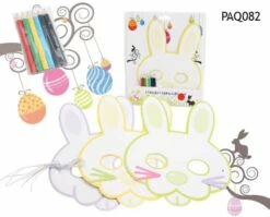 MASQUE - LAPIN PÂQUES (Masques Carton à Colorier) Sachet 3 Masques