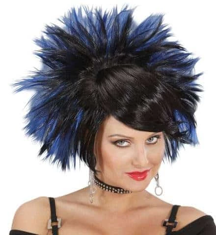 PERRUQUE PRINCESSE ROCK (Cheveux Noirs Et Bleus) Perruque En Boite 3 PERRUQUE PRINCESSE ROCK (Cheveux Noirs Et Bleus) Perruque En Boite