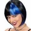 PERRUQUE ZOEY BICOLORE (Noire + Mèches Bleues) Perruque En Boite -FêteMagique Soldes Z0986 nc Z0986 a