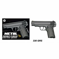 PISTOLET A BILLES MÉTAL (Métal Noir - 16.5 Cm)