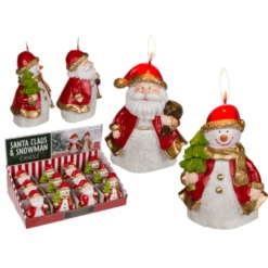 BOUGIES DÉCO DE NOEL (Boite 12 Pièces - 2 Modèles)