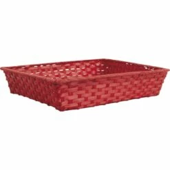 PANIER EN BAMBOU COLORÉ (Taille 36 X 27 Cm - 3 Coloris)