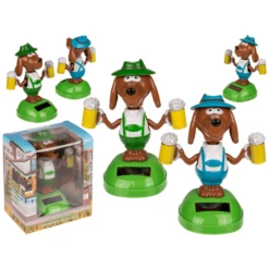 CHIEN CHOPE DE BIÈRE (Figurine Solaire Animée) Décoration - Energie Solaire