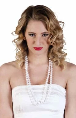 COLLIER DE PERLES XL (Perles Blanches - 2 Rangs)