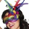 LOUP MASQUE ARC EN CIEL (Masque Avec Plumes) Parade Gay Pride -FêteMagique Soldes import 289 00211 1