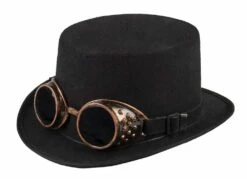 CHAPEAU STEAMPUNK (Chapeau Haut De Forme) Lunettes De Soudeur -FêteMagique Soldes import 306 54500 2