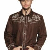 CHEMISE DE COW BOY (Marron à Manches Longues) Tailles Adultes -FêteMagique Soldes import 393 54332 1