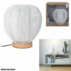 LAMPE BOULE FILAIRE (Couleur Blanche)