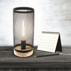 LAMPE CYLINDRE FILAIRE (Grille Noire)