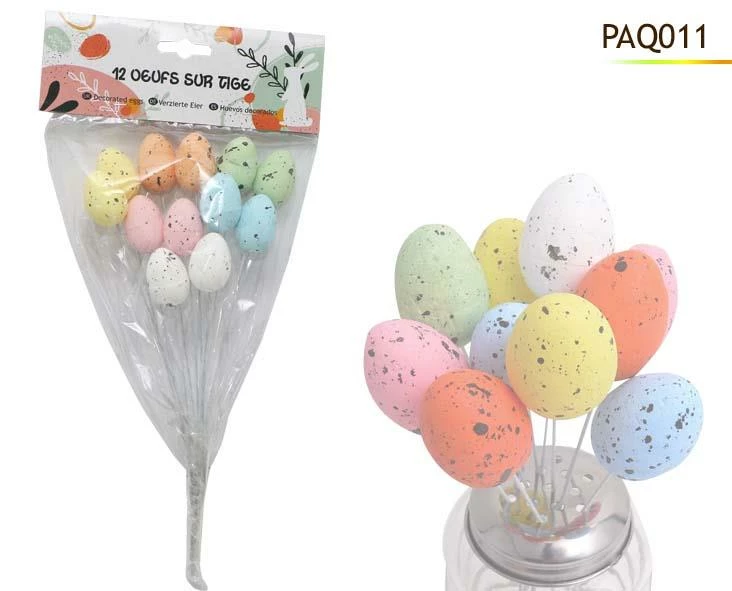 BOUQUET OEUFS DE PÂQUES (sachet 12 Oeufs Sur Tiges) 3 BOUQUET OEUFS DE PÂQUES (sachet 12 Oeufs Sur Tiges)