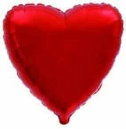 BALLON COEUR MÉTAL (Couleur Rouge - 48 Cm)