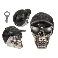 TIRELIRE TÊTE DE MORT (Casquette 16 X 13cm)